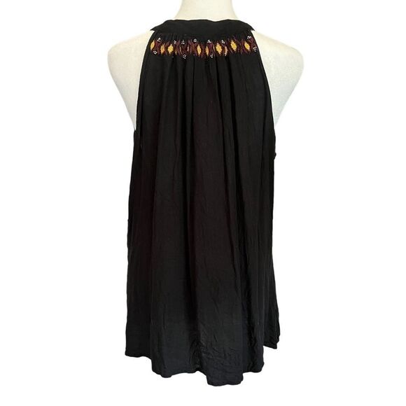 Free Generation Los Angeles Women Black Sleeveless Blouse M Embroidered - Picture 2 of 9